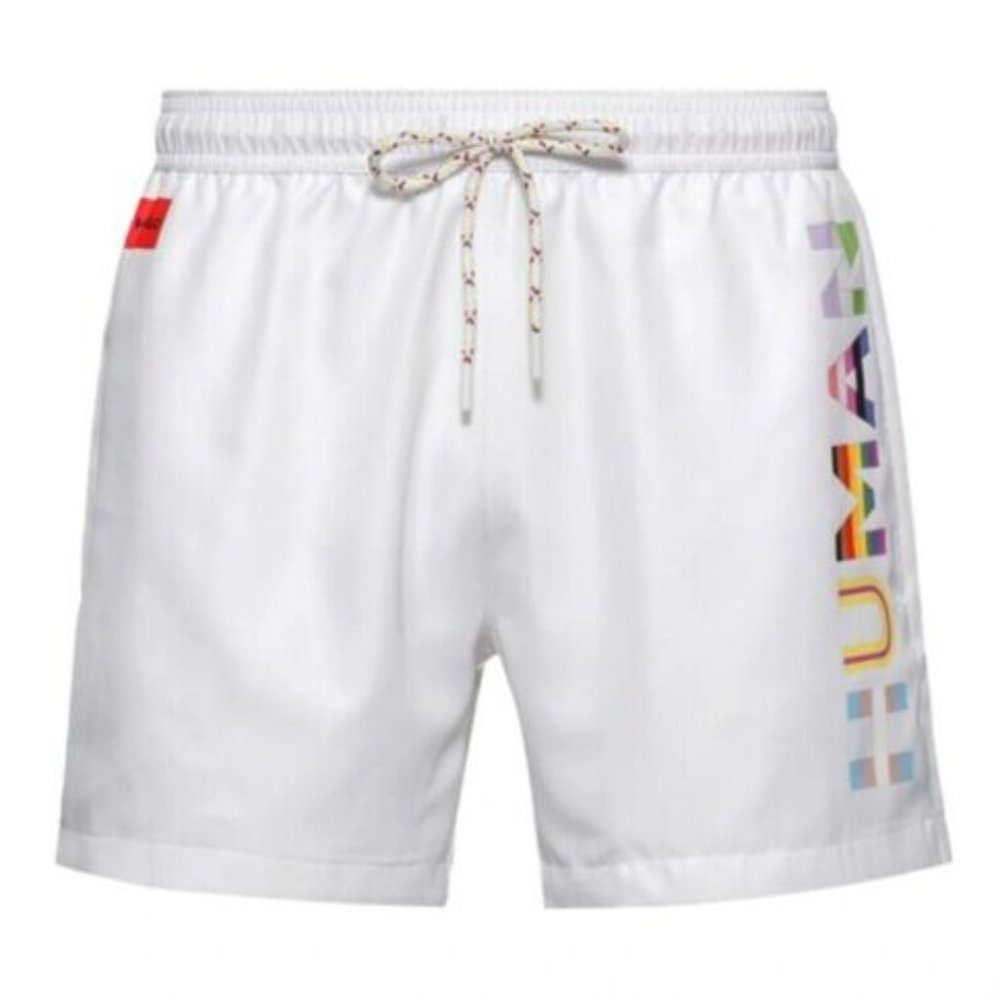 New  HUGO HUGO Bodywear Pride Praia Satin-Twill Swim Shorts